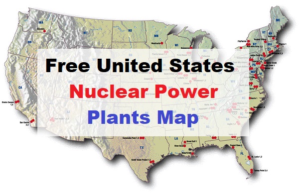 Free Printable United States Nuclear Power Plants Map - Map of Worlds