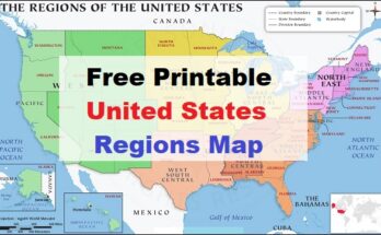 Free Printable United States Regions Map