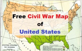Free Civil war map of united states
