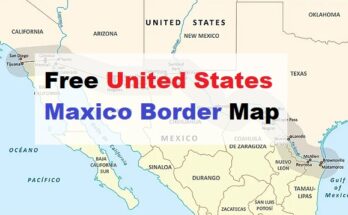 Free United states Mexico Border Map