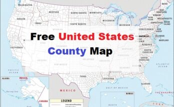 Free United states county map